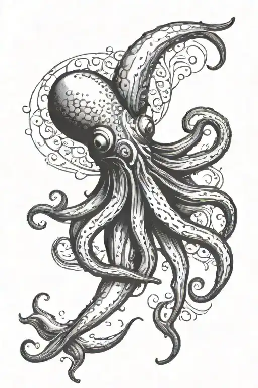 squid with the name juanjo  tattoo design idea