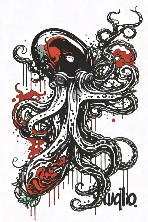 squid with the name juanjo  tattoo design idea