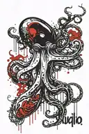 squid with the name juanjo  tattoo design idea