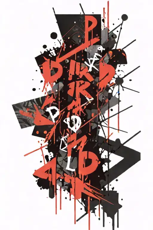 word 'dark' written vertically tattoo design idea