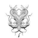 A dotwork design showcasing the silhouettes of a snake, monkey, rabbit, ox, and rooster tattoo design idea