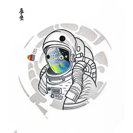 astronaut  tattoo design idea