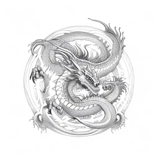 dragon ouroboros tattoo design idea