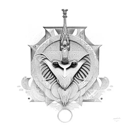 thoth god egipcian tattoo design idea