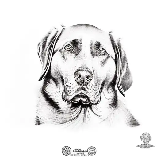 Realism "Chocolate Lab Dogs" Tattoo Idea BlackInk AI