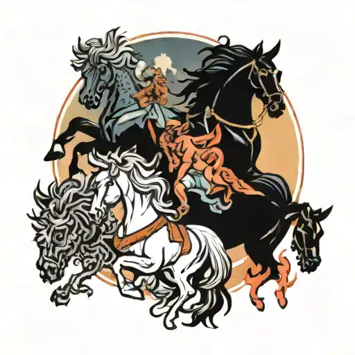 4 horsemen of the apocalypse tattoo design idea