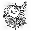 tribute to unborn child named Filip  tattoo design idea