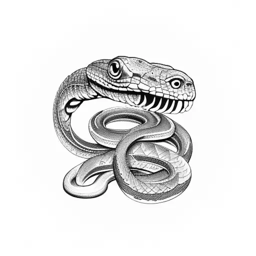 snake with ribs showing tattoo design idea