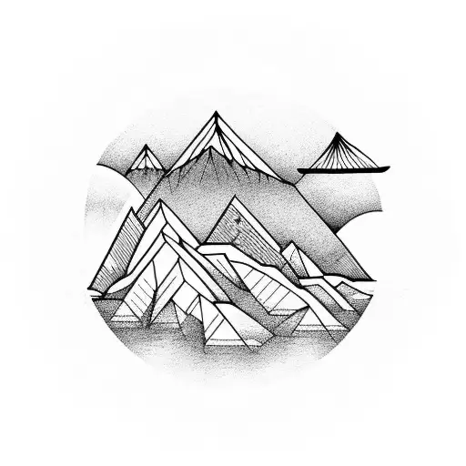 Manhattan. mountains. oceans.  tattoo design idea