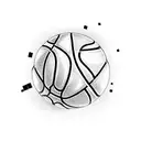 A basketball player shooting hoops on a court made of car parts tattoo design idea