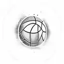 A basketball player shooting hoops on a court made of car parts tattoo design idea