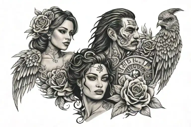 My family keeper for them i'd risk it all tattoo design idea