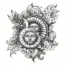 sun and moon tattoo design idea