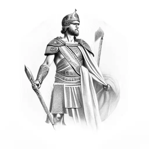 Achilles , King David , Emperor of Rome  tattoo design idea