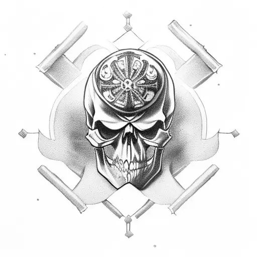 skull and crossbones  tattoo design idea