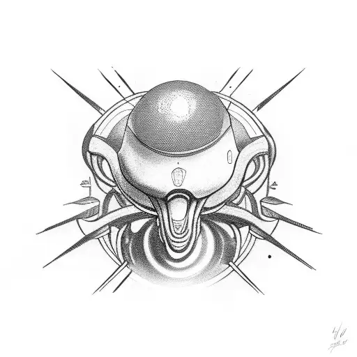alien abduction tattoo design idea