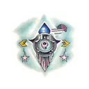 alien abduction tattoo design idea