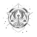 alien abduction tattoo design idea