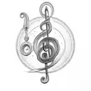 BASS CLEF tattoo design idea