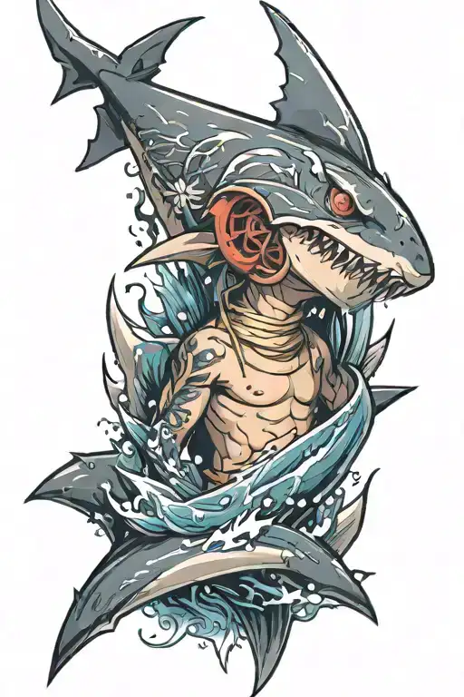 shark fin tattoo design idea