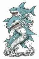 shark jumping tattoo design idea