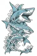 shark jumping tattoo design idea