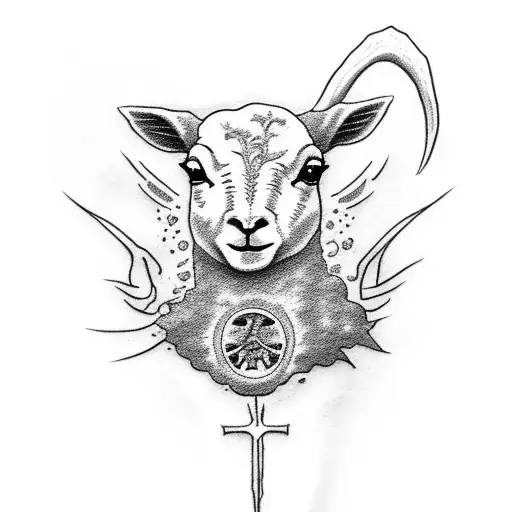 jesus fear the lamb on hand tattoo design idea