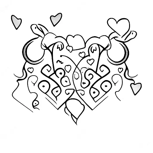 Two minimalist wine glasses to symbolize BFFs, with a pink heart between them tattoo design idea