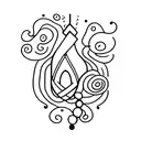 A minimalist wine glass filled with pink wine tattoo design idea