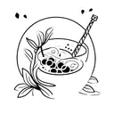 A minimalist wine glass filled with pink wine tattoo design idea