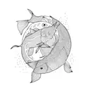 orange carp tattoo design idea