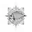 orange carp tattoo design idea