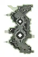 An electronic circuit board design with a hidden athena symbol integrated tattoo design idea