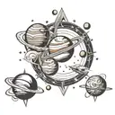 planets orbiting tattoo design idea