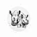 rhino tattoo design idea