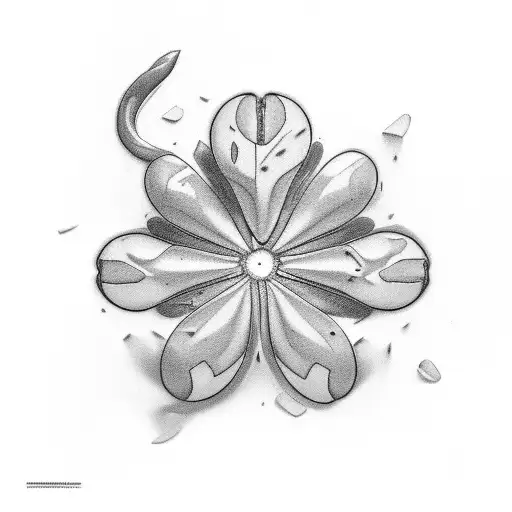 clover that looks like a number four tattoo design idea