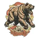 bear fighting a bull   tattoo design idea