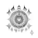 sudarshan chakra in finger of lord vishnu tattoo design idea