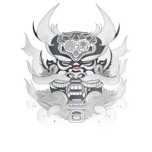 samuri mask  tattoo design idea