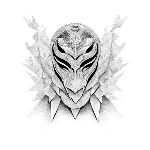 samuri mask  tattoo design idea