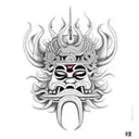 samuri mask  tattoo design idea