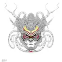 samuri mask  tattoo design idea