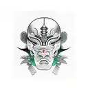samuri mask  tattoo design idea