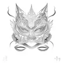 samuri mask  tattoo design idea