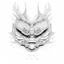 samuri mask  tattoo design idea