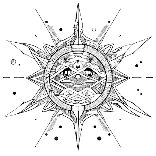 symetric moon tattoo design idea
