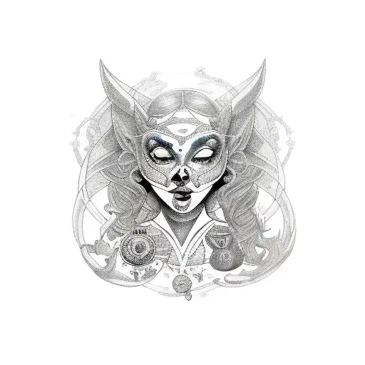 the witch Hecate  tattoo design idea