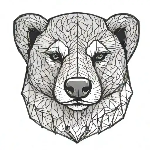 a honey badger face looking confident man alone tattoo design idea