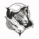 skull and tiger tattoo design idea