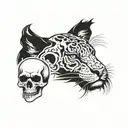 skull and tiger tattoo design idea